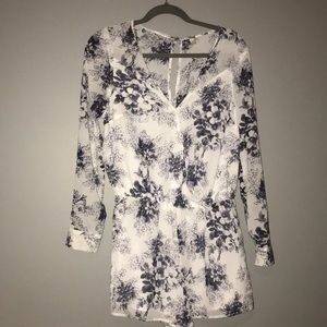 Floral blouse romper